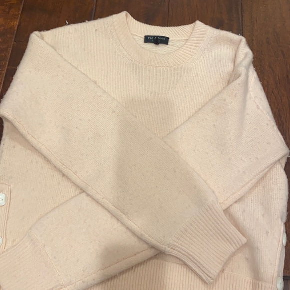 Rag&Bone Rag & Bone Kassidy Merino Wool Button Detailed Sweater in Light Pink - Picture 2 of 6